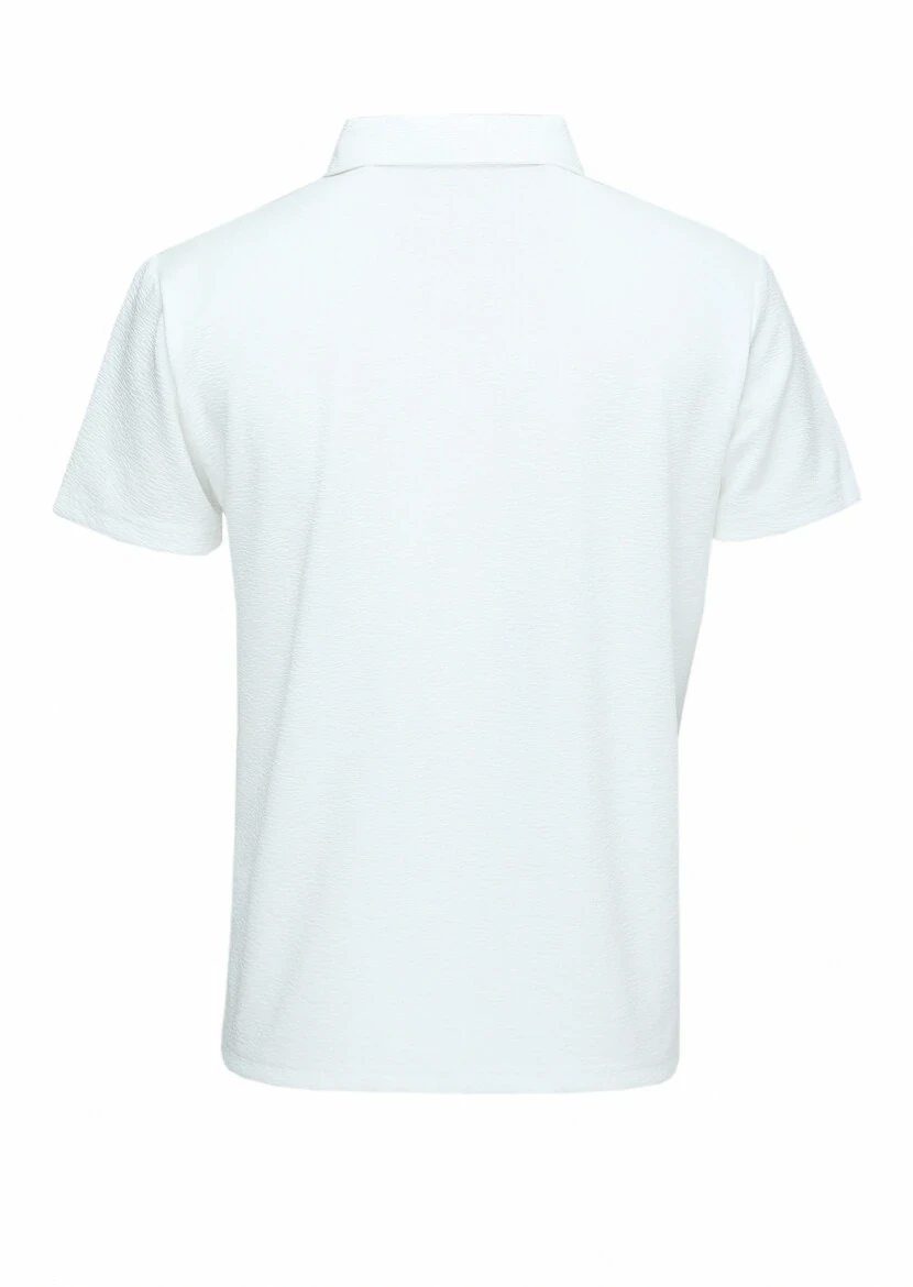 White Polo Neck T-Shirt - 4