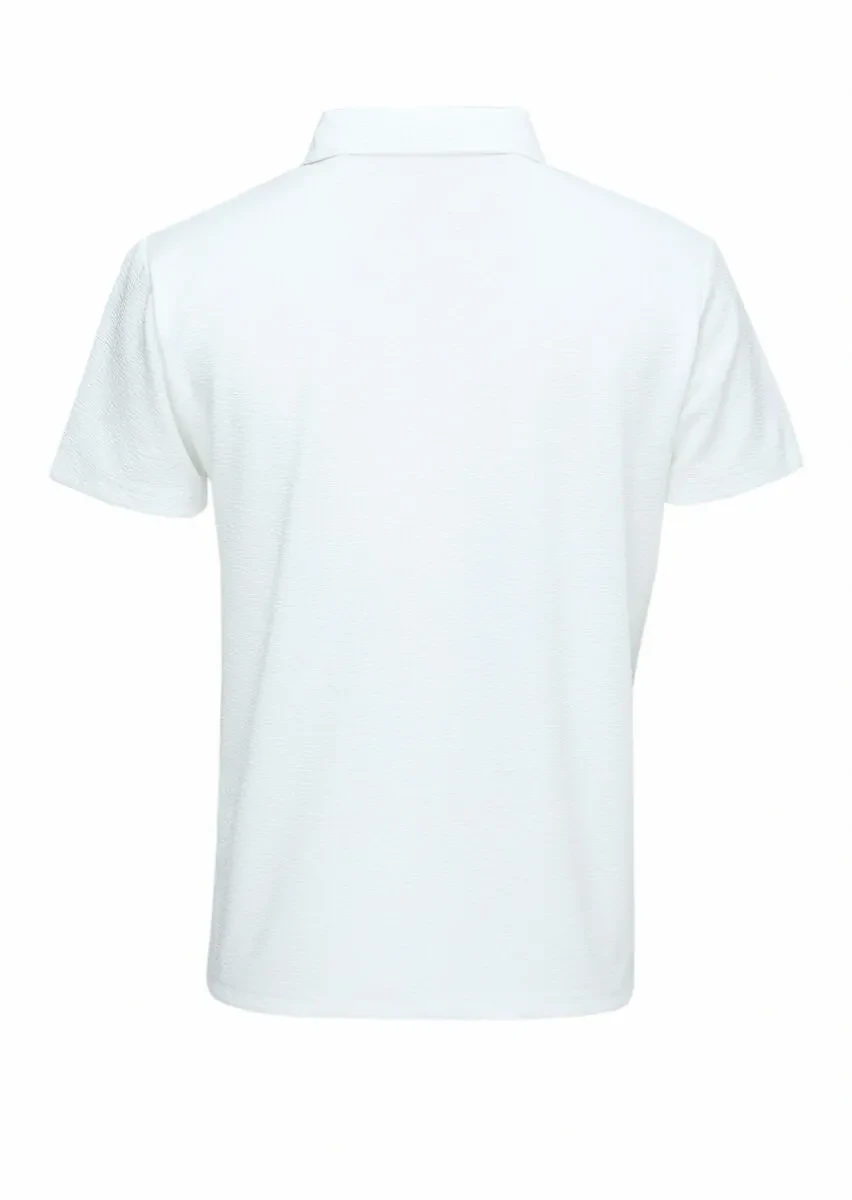 White Polo Neck T-Shirt - 4