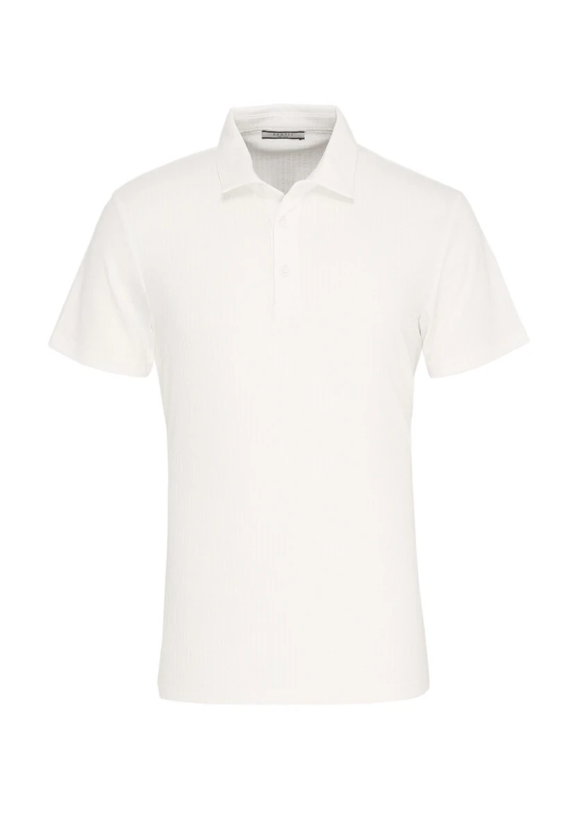 White Polo Neck T-Shirt - 1