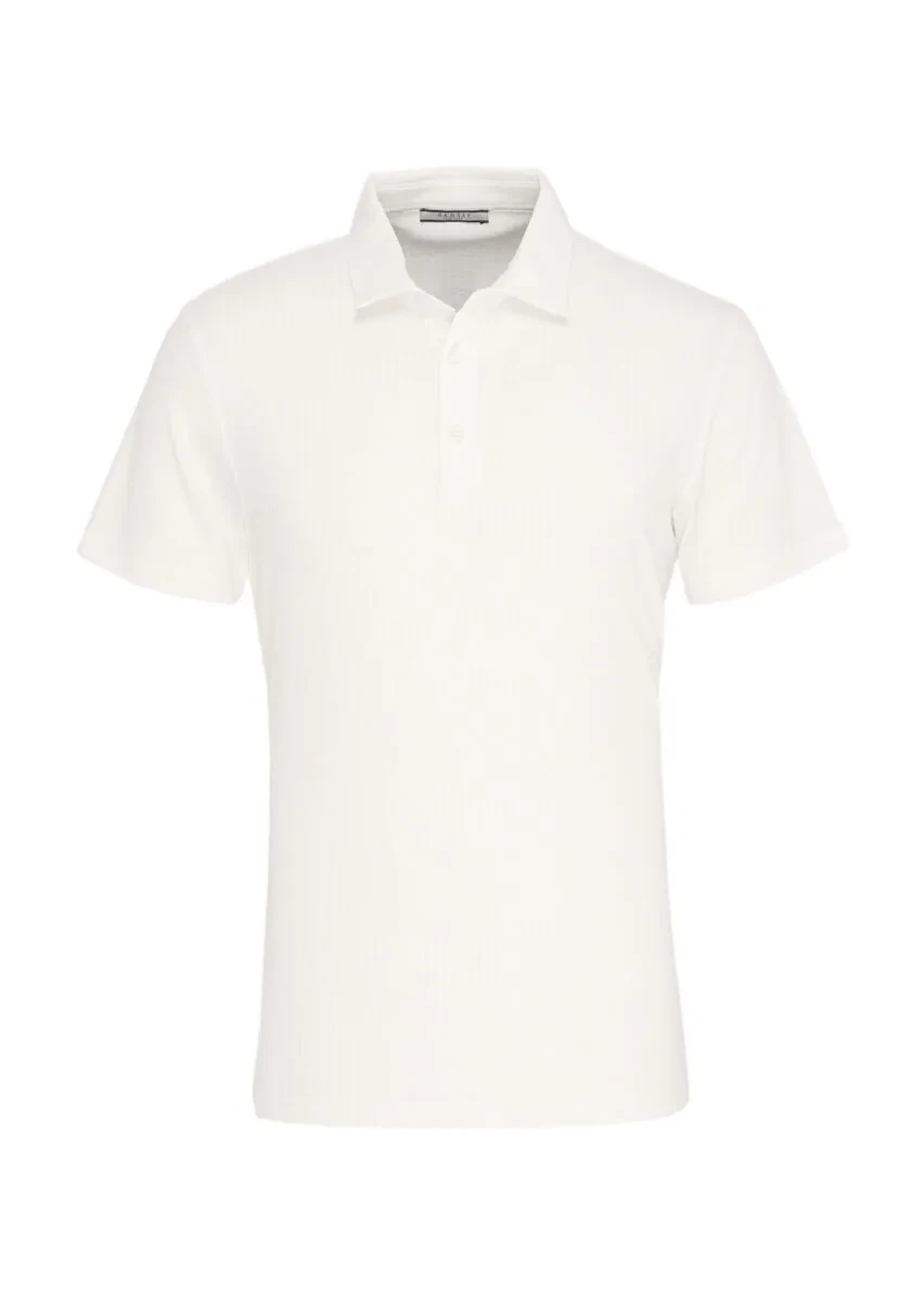 White Polo Neck T-Shirt - 1
