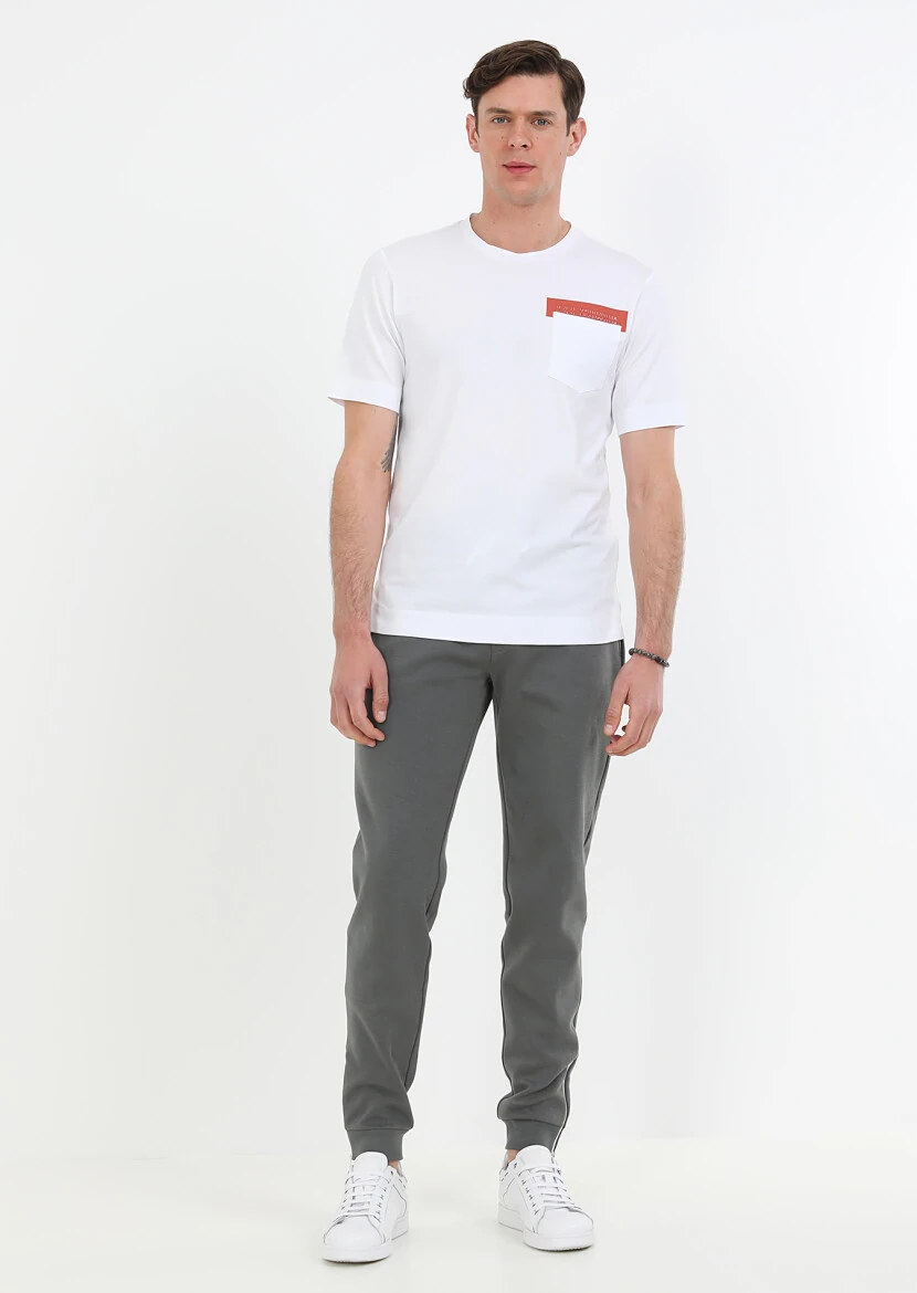 White Printed Crew Neck 100% Cotton T-Shirt 