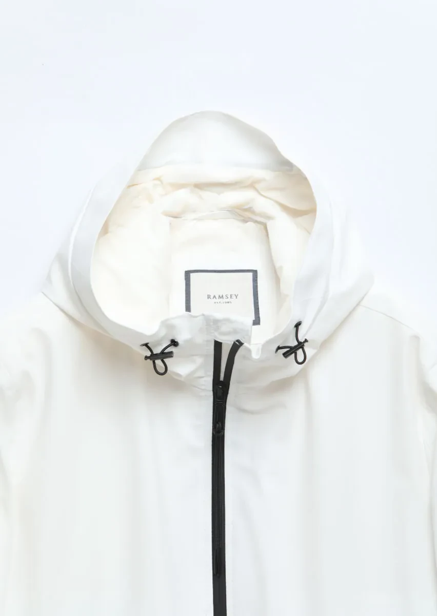 White Regular Fit Hooded Casual Weaving Coat - 7