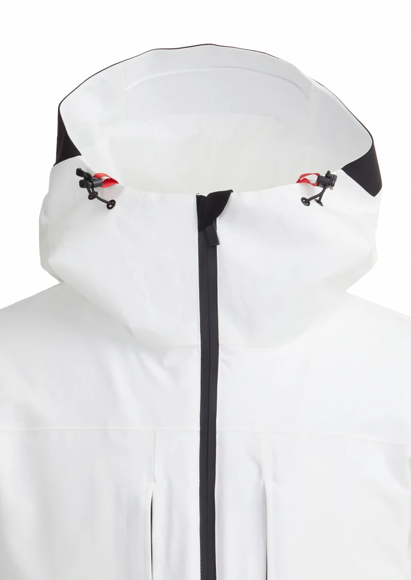 White Regular Fit Hooded Casual Weaving Coat - RAMSEY