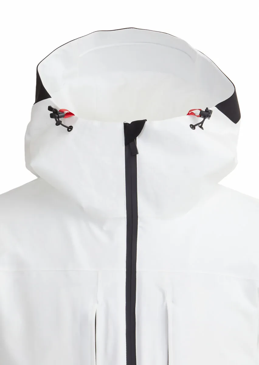 White Regular Fit Hooded Casual Weaving Coat - 2