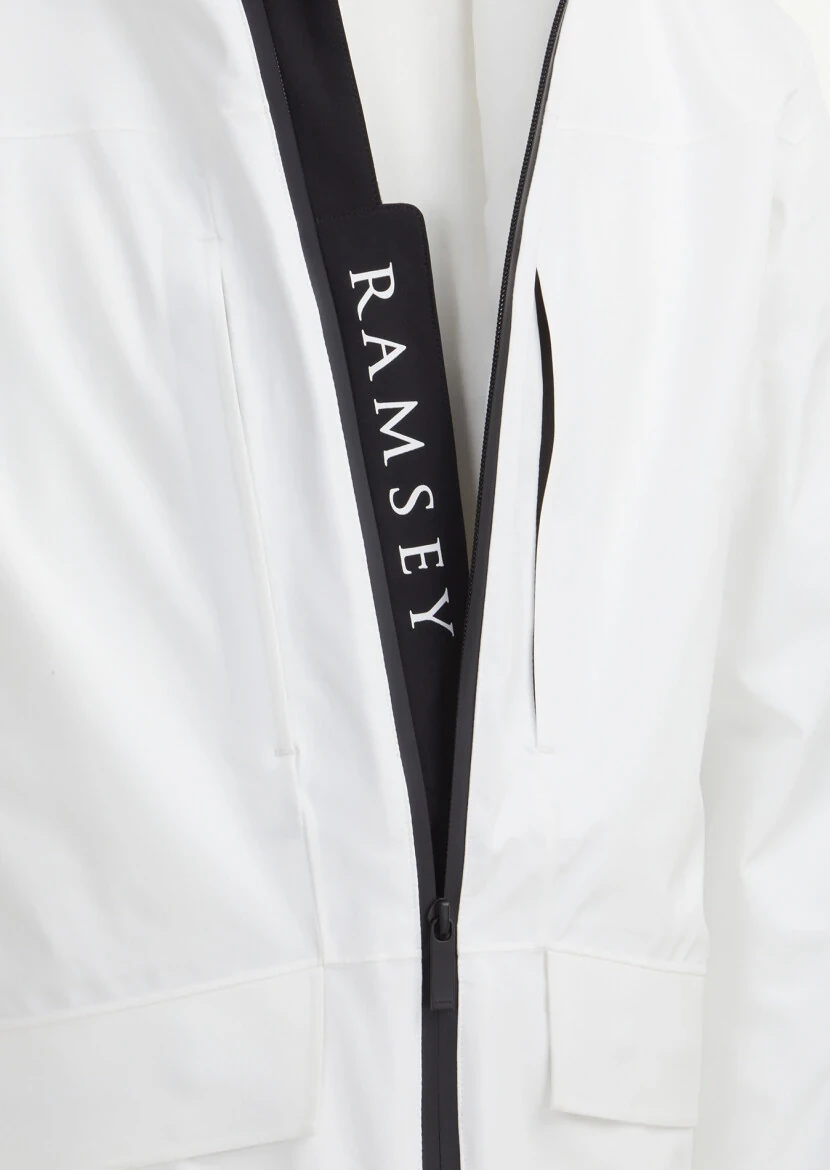 White Regular Fit Hooded Casual Weaving Coat - 3