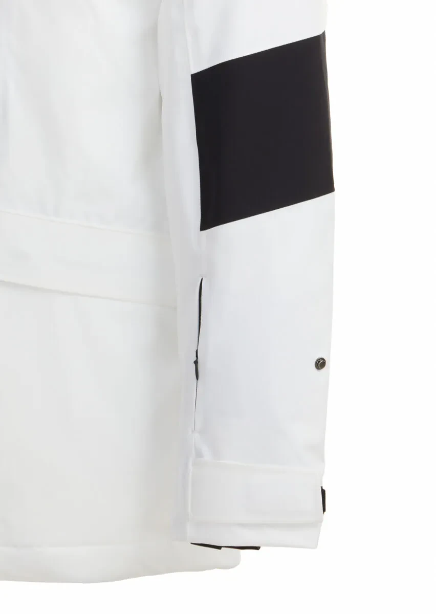 White Regular Fit Hooded Casual Weaving Coat - 6