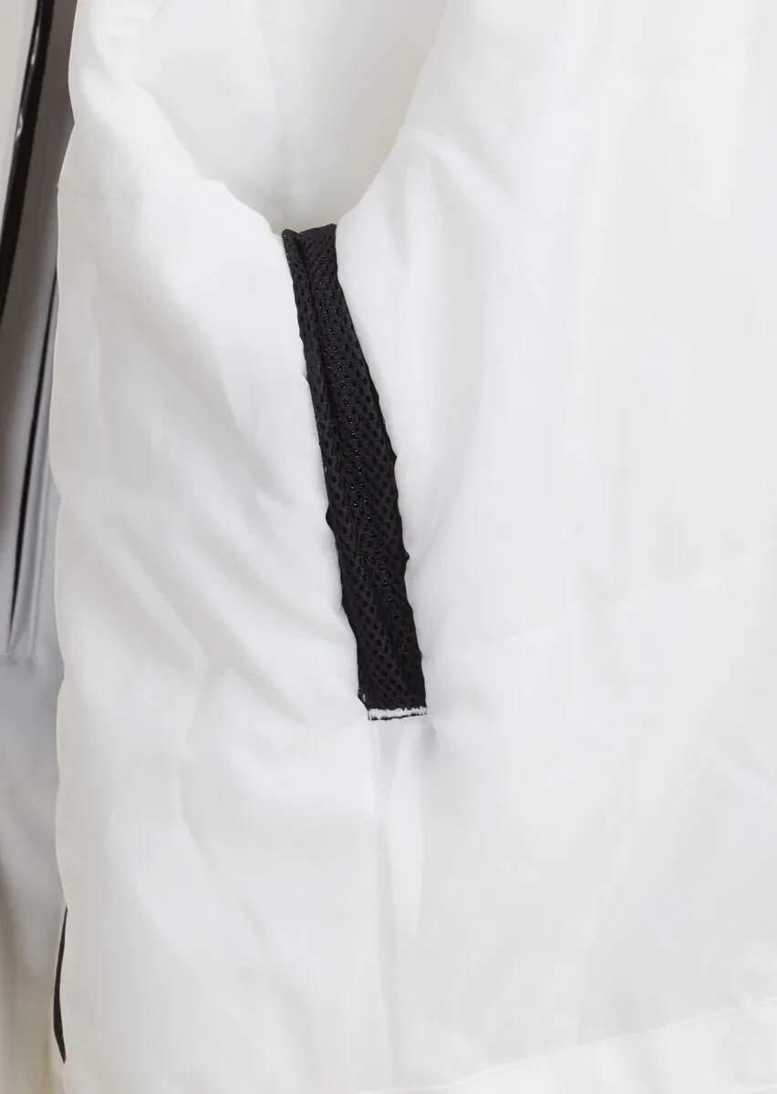 White Regular Fit Hooded Casual Weaving Coat - 10