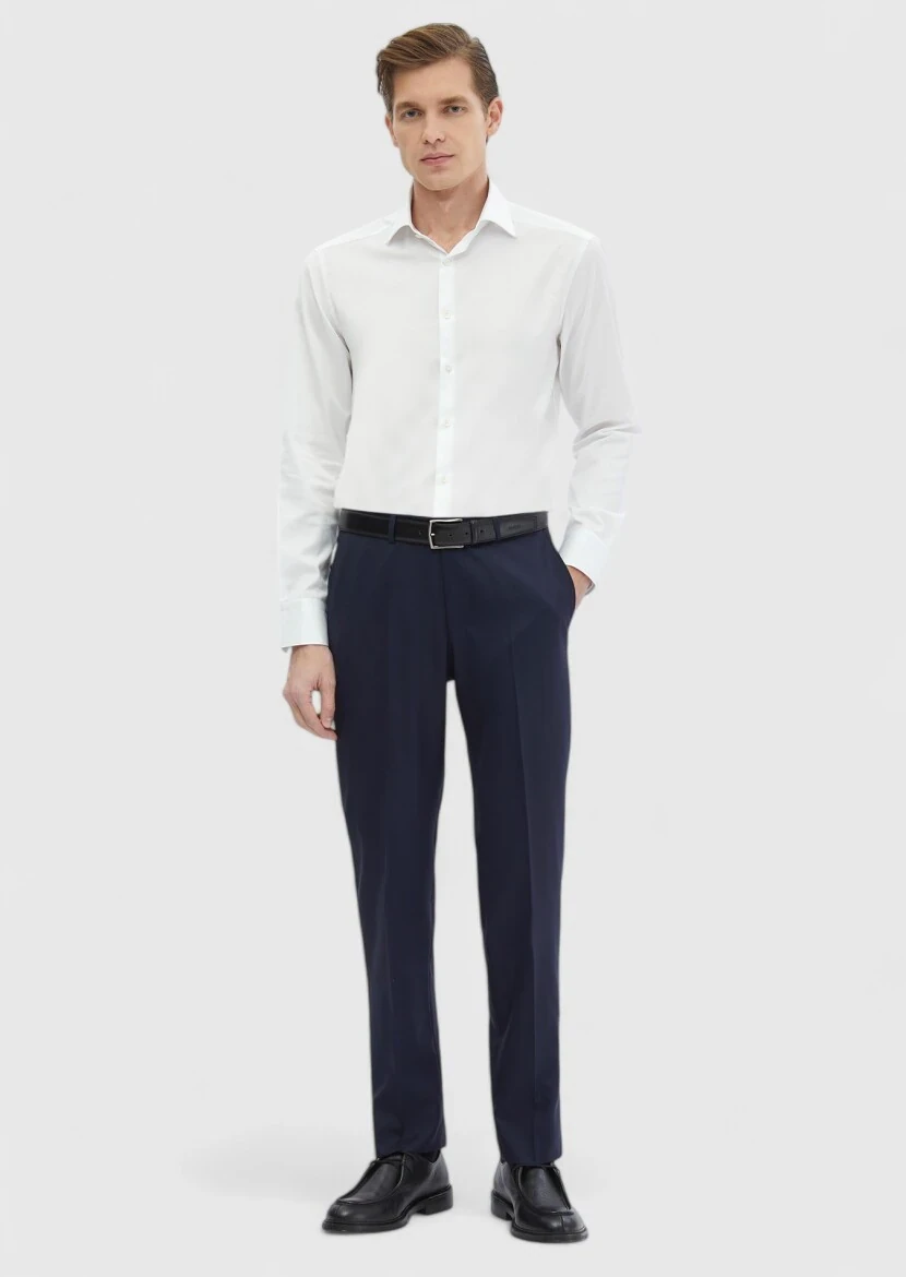 White Regular Fit Non Iron Weaving Classical 100% Cotton Shirt - RAMSEY