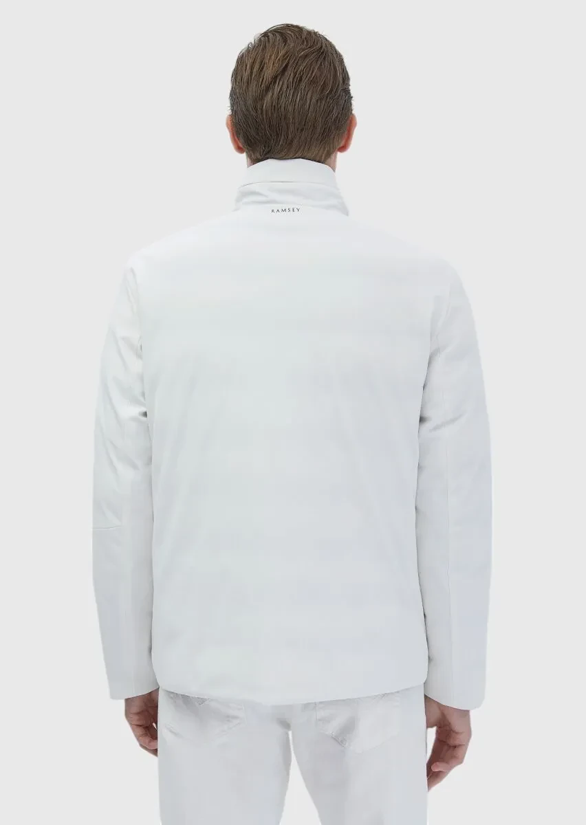 White Regular Fit Turtleneck Casual Weaving Double-Sided Coat - 9