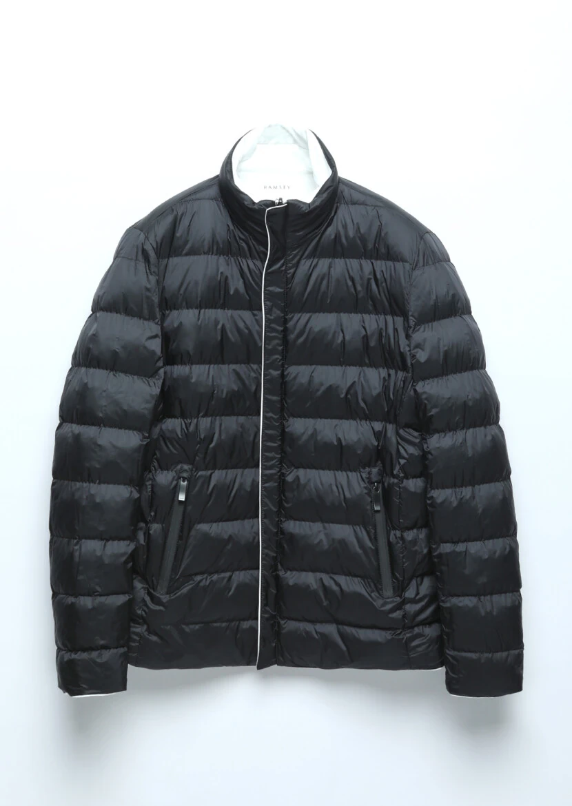 White Regular Fit Turtleneck Casual Weaving Double-Sided Coat - 11