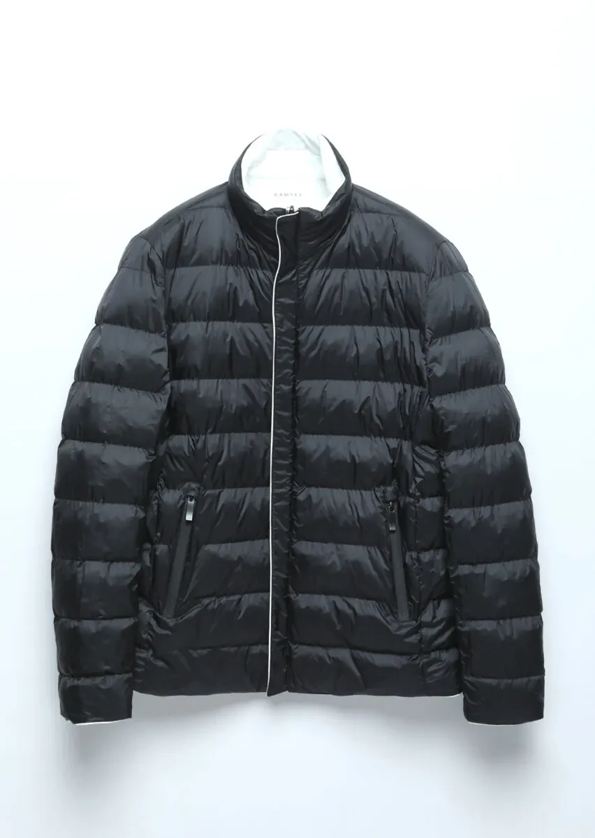 White Regular Fit Turtleneck Casual Weaving Double-Sided Coat - 11