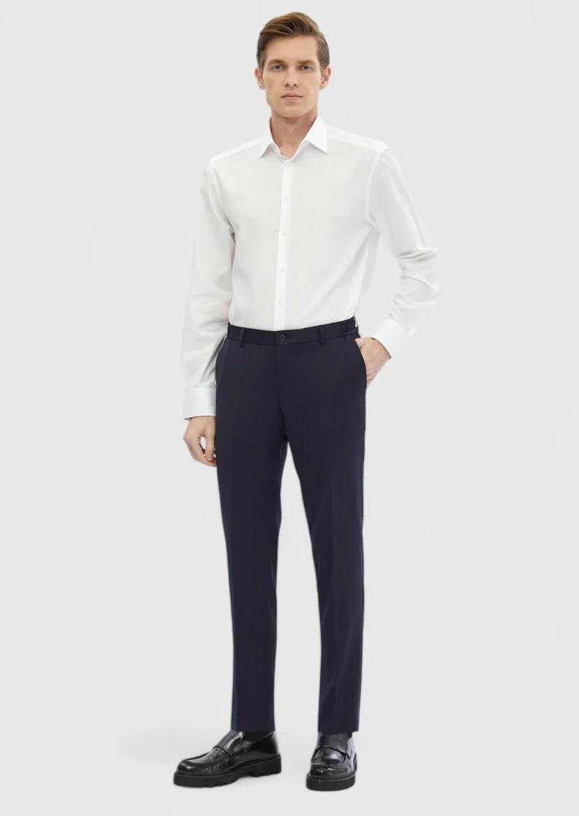 White Striped Regular Fit Weaving Classical 100% Cotton Shirt - RAMSEY