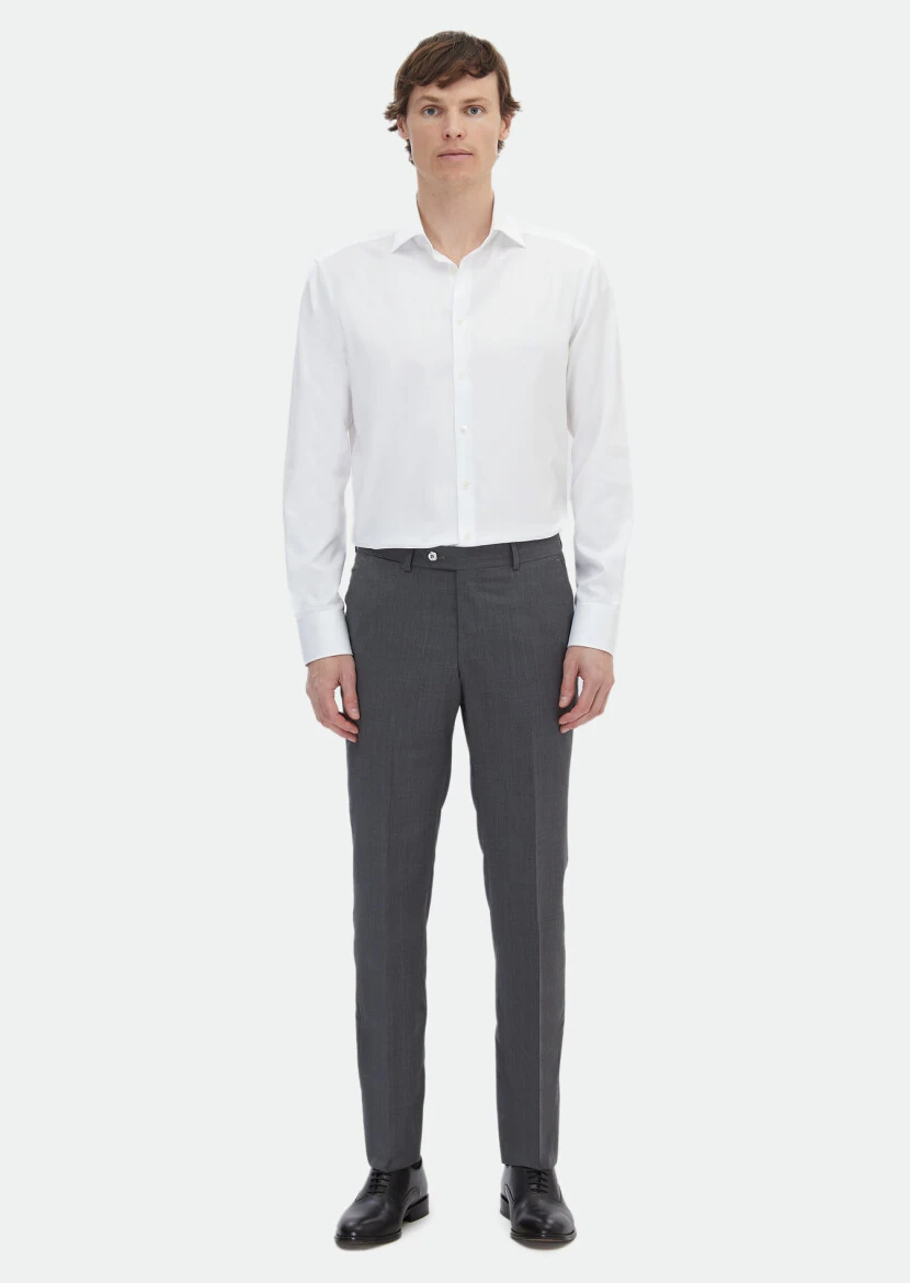 White Striped Regular Fit Weaving Classical 100% Cotton Shirt - RAMSEY