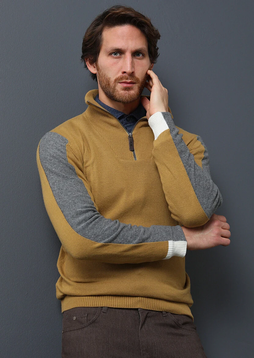 Yellow Knitwear Sweatshirt - 1
