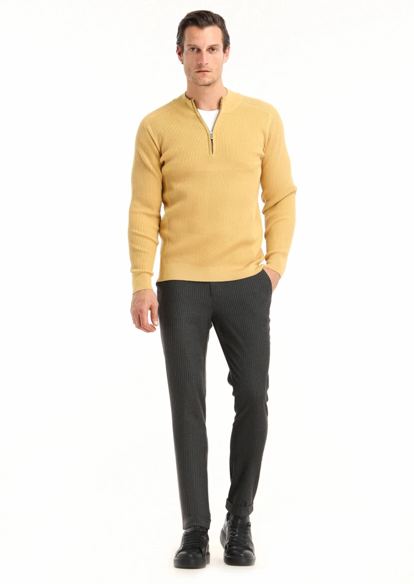 Yellow Knitwear Sweatshirt - 1