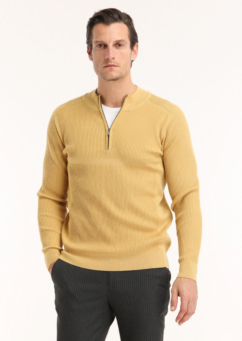 Yellow Knitwear Sweatshirt - 3