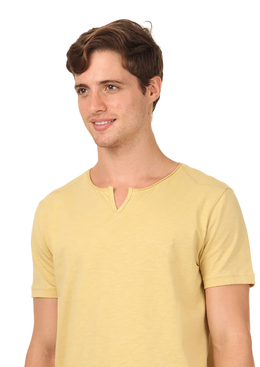 Yellow Plain 100% Cotton T-Shirt - 2