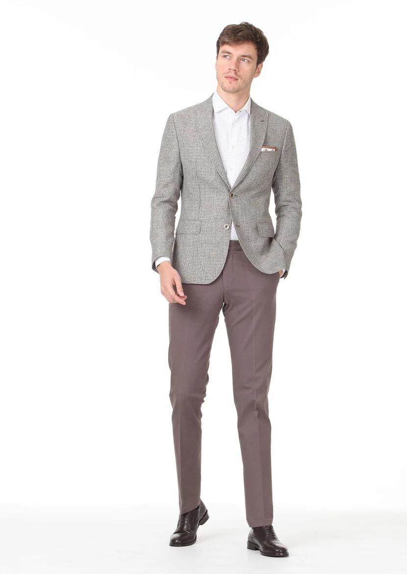 Yeşil Zeroweight Slim Fit %100 Keten Ceket - 3