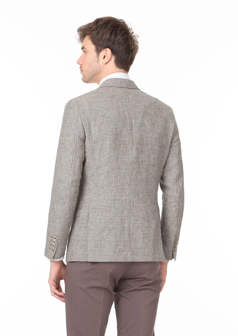 Yeşil Zeroweight Slim Fit %100 Keten Ceket - 4